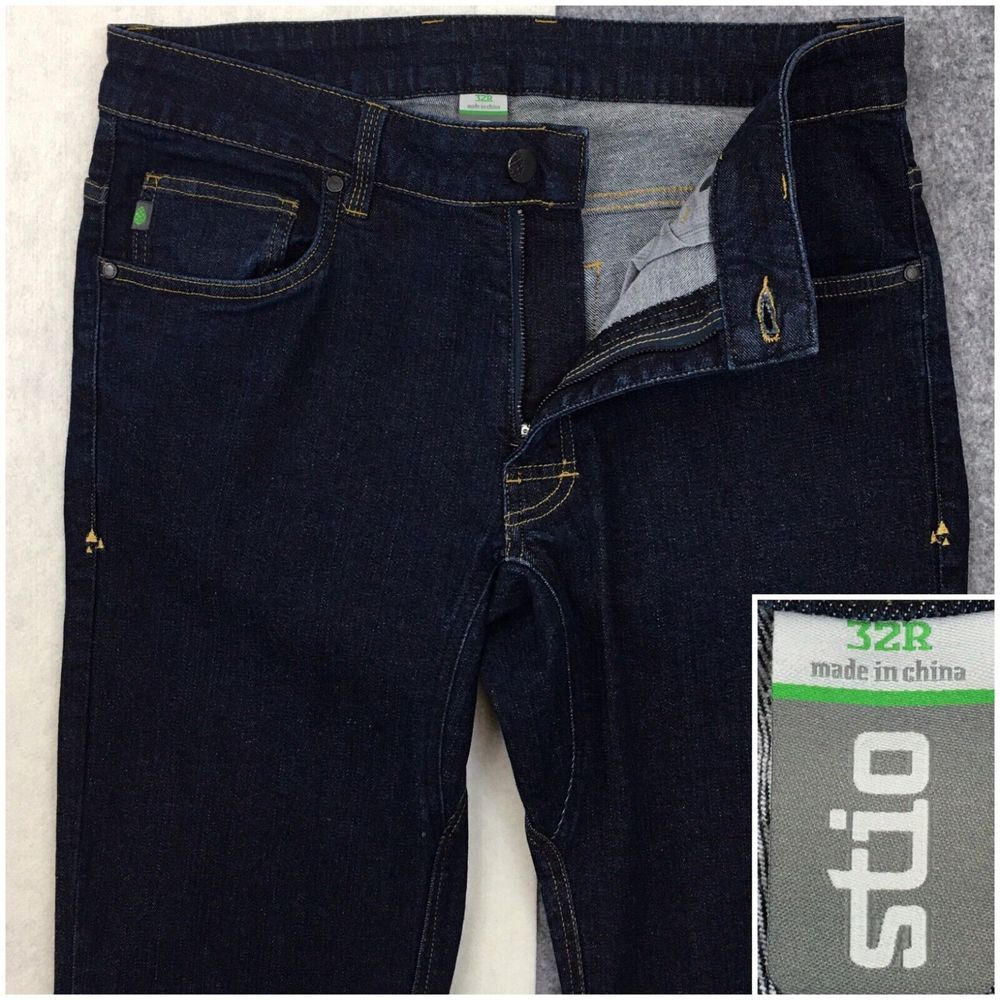 Stio Rivet Jeans Mens Size 32 Dark Blue Straight Denim Casual Outdoor 5 Pockets